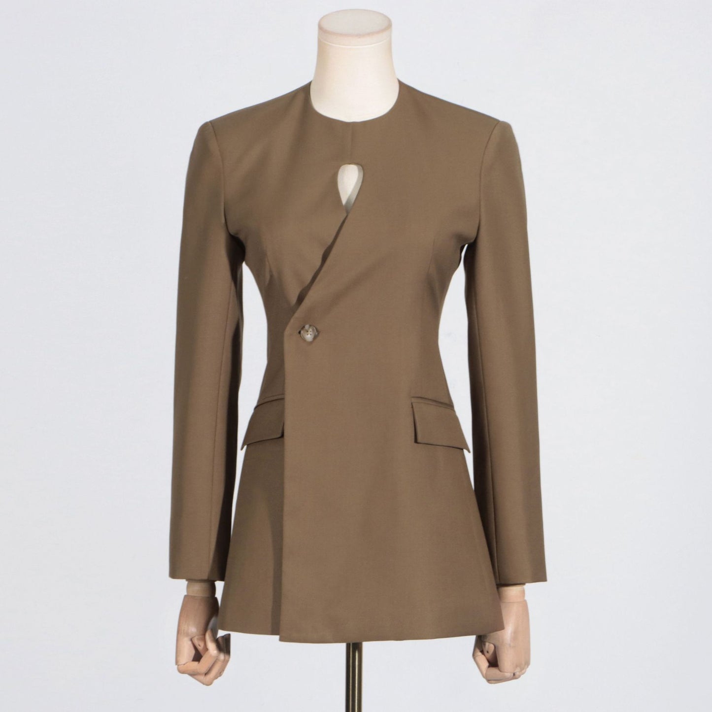 Stylish Khaki Blazer Dress