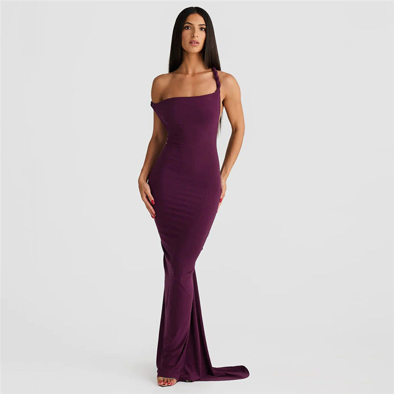 Evelynn Twisted Halter Maxi Dress