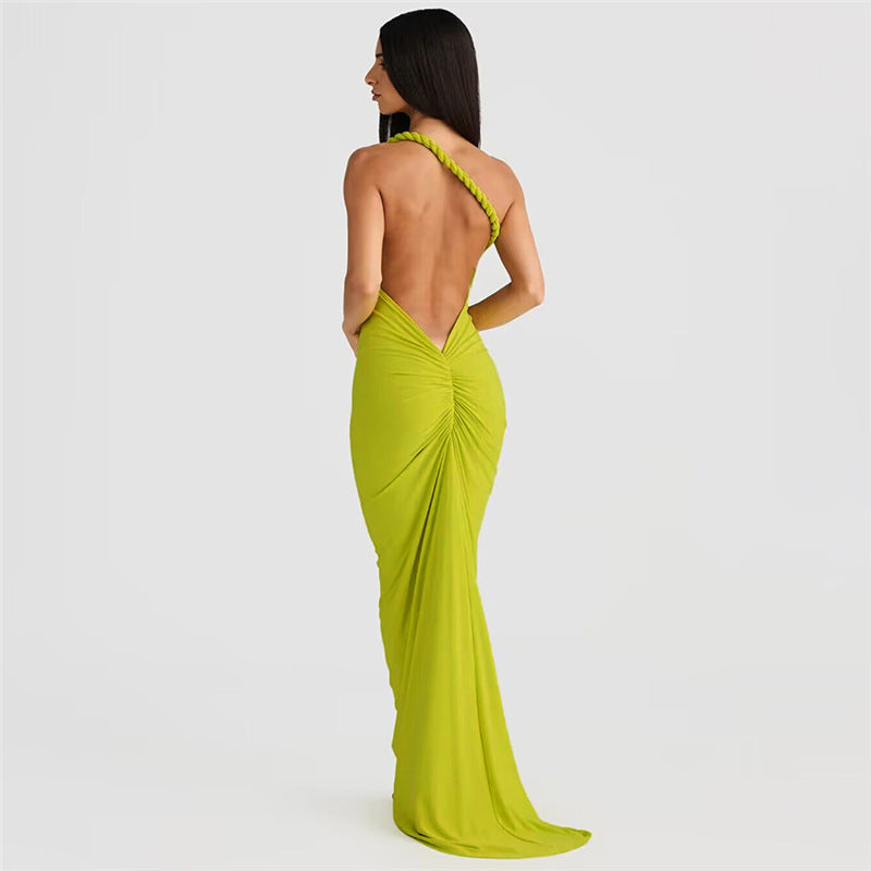 Evelynn Twisted Halter Maxi Dress