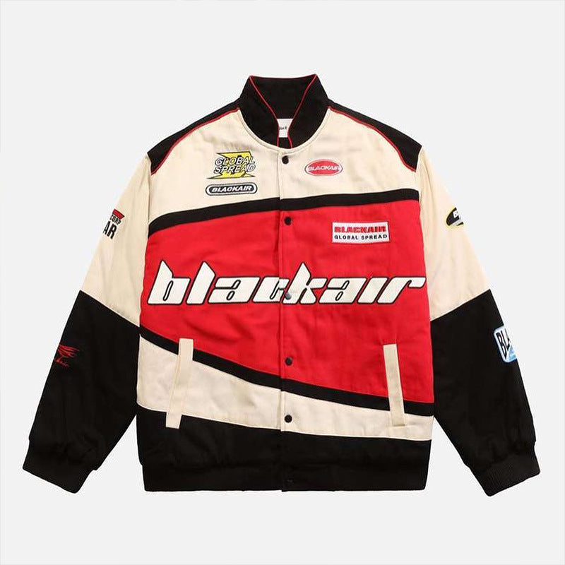 Printed tricolor racing jacket