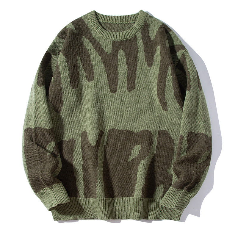 Camouflage knitted sweater