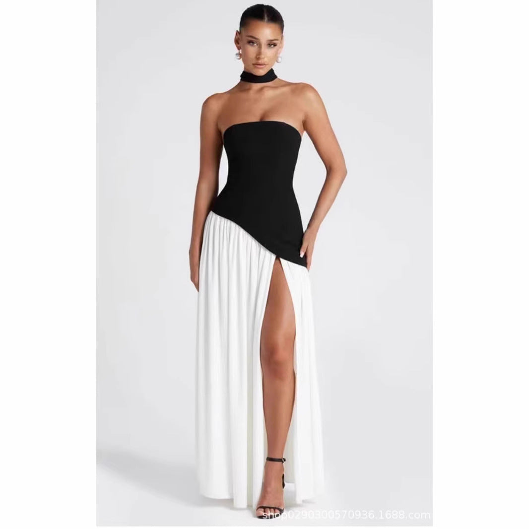 Black and White Asymmetrical Gown