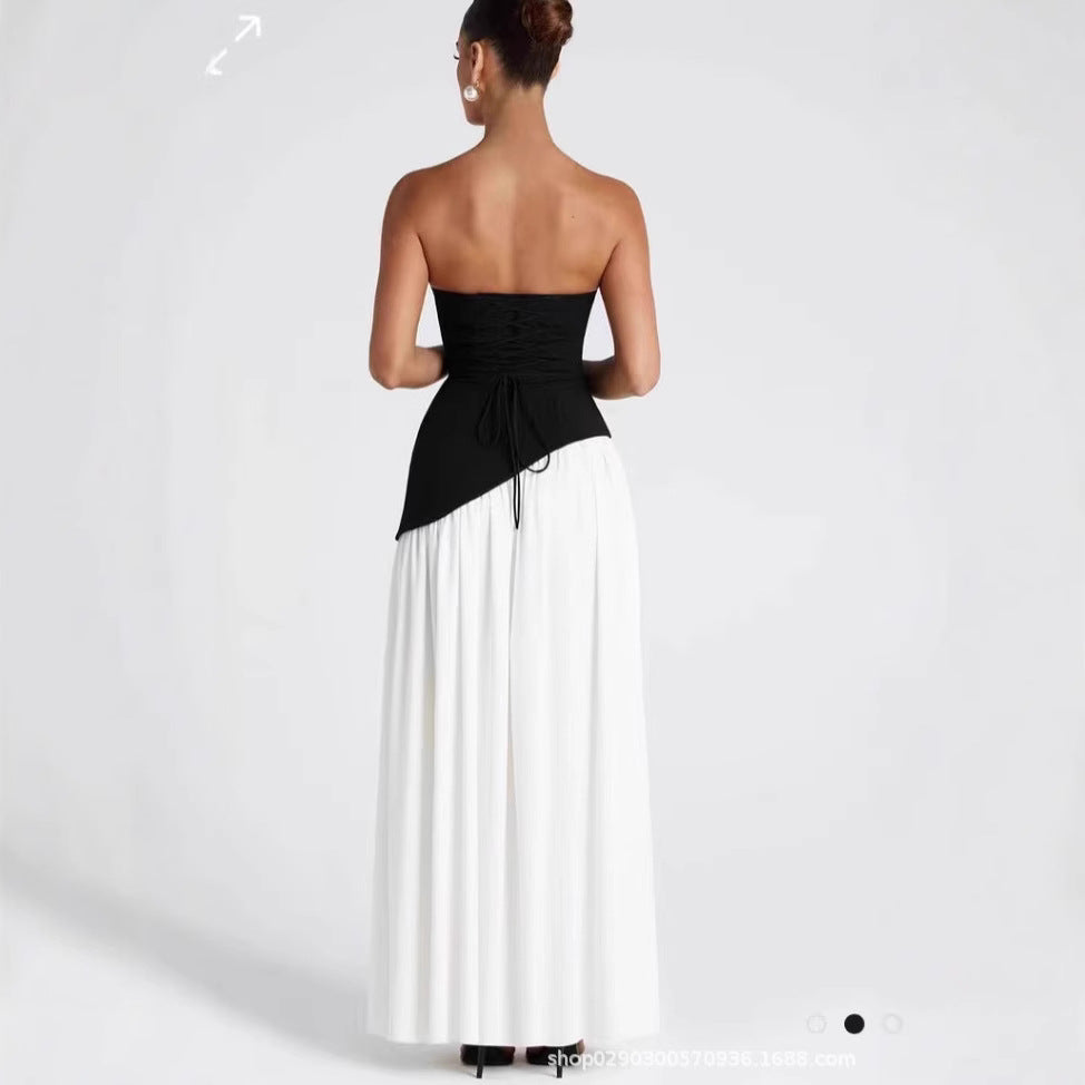 Black and White Asymmetrical Gown