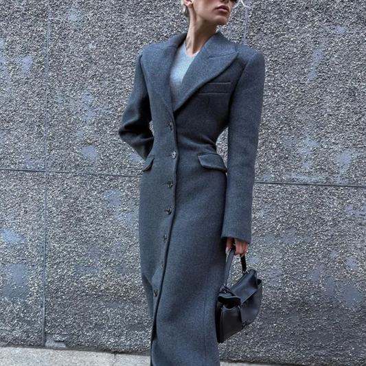 Solid Color Elegant Long Coat