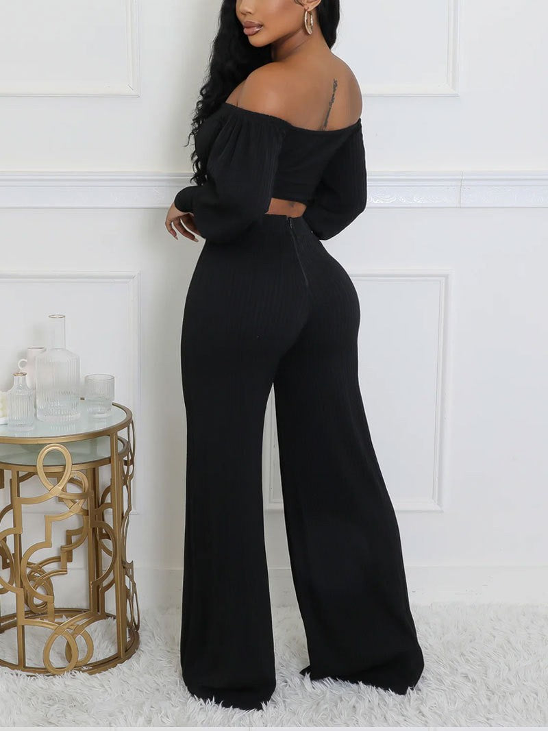 Elegant Ribbed Two-Piece Set