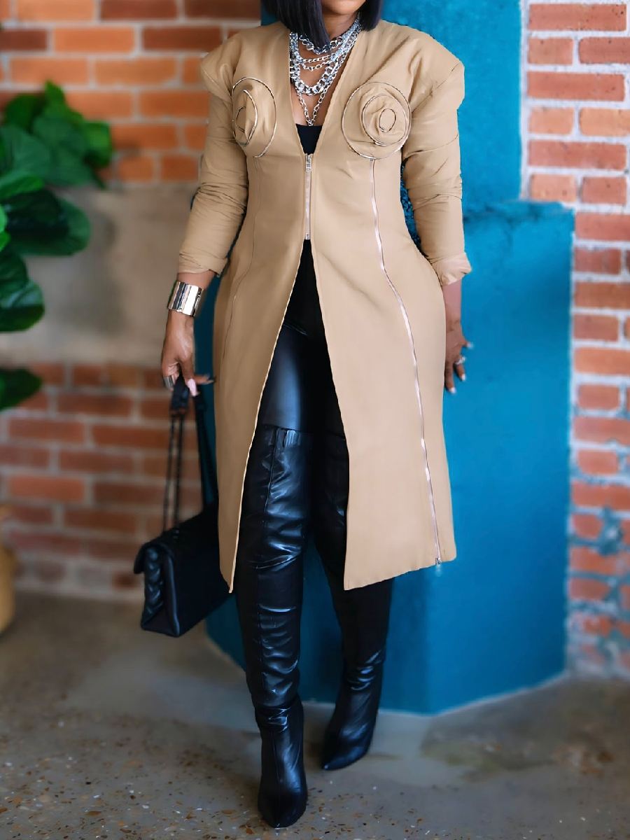 Stylish Zipper Jacket Dress